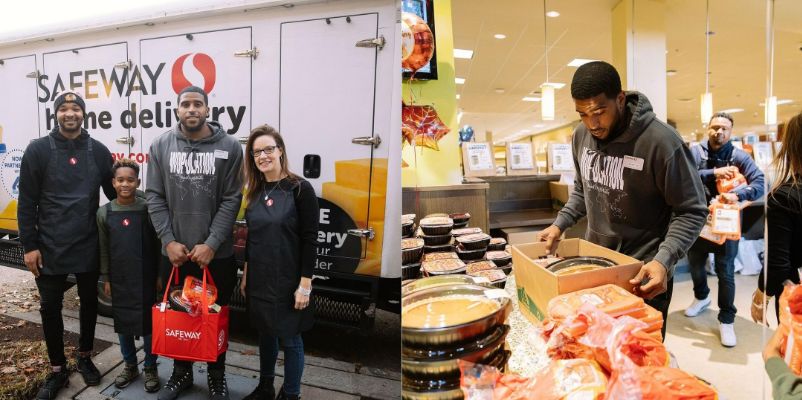 Quinncey Wagner's father, Bobby Wagner in a charity collaboration with Safeway.